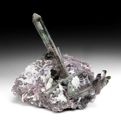 Elbaite with Lepidolite, Albite (repaired)