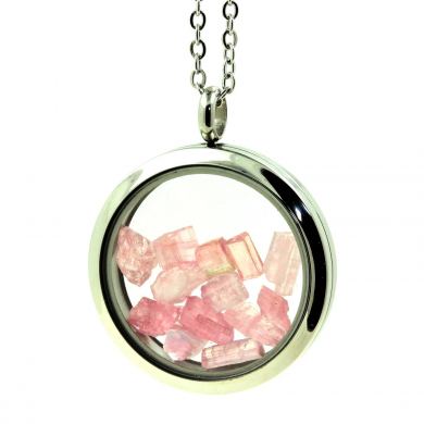 Raw Pink Tourmaline necklace.