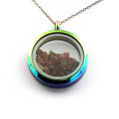 Raw multicolor Tourmaline necklace.