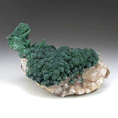 Malachite with Quartz