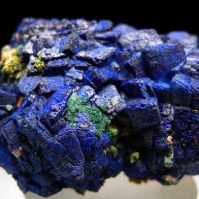 Malachite after Cuprite on Azurite