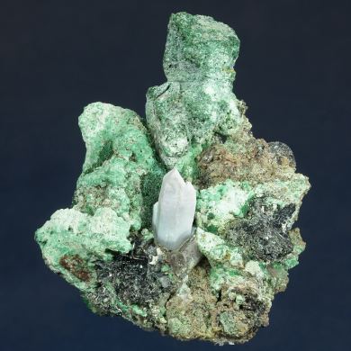 Quartz with Malachite