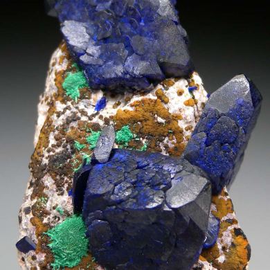 Azurite with Malachite