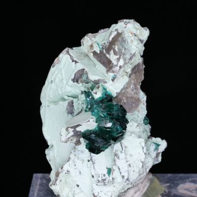 DIOPTASE and PLANCHIETE on QUARTZ - Kaokoland, Namibia