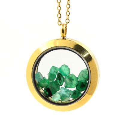 Raw Emerald necklace.