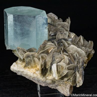 Aquamarine on Muscovite