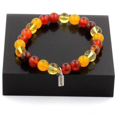 Citrine + Banded Agate + Red Agate + Yellow Agate Bracelet 8 mm Beads.