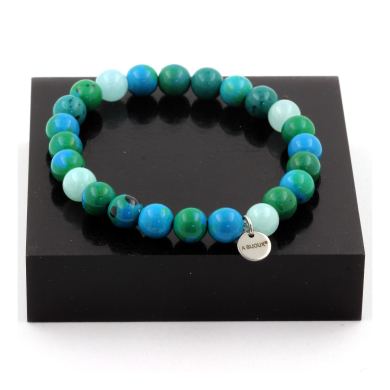 Chrysocolla + Angelite Bracelet 8 mm Beads.