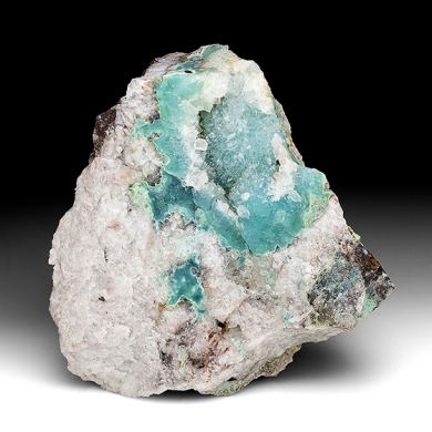 Quartz with Plancheite, Chrysocolla