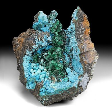 Brochantite with Atacamite, Chrysocolla