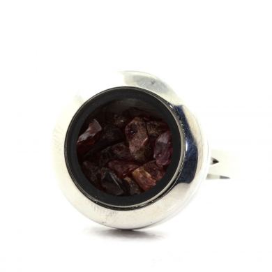 Raw Rhodolite Garnet Ring.