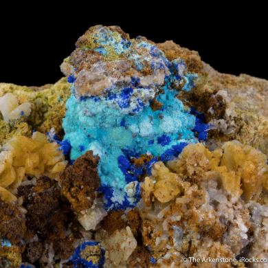 Linarite with Azurite