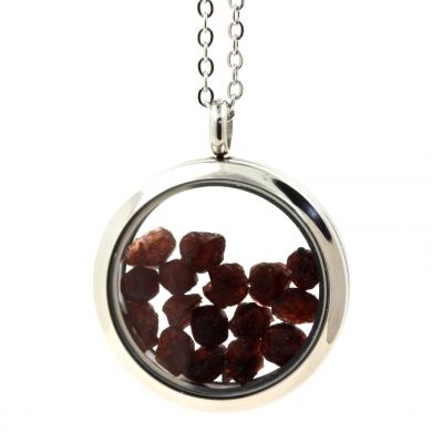 Raw Garnet necklace.