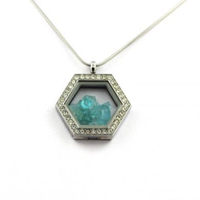 Raw Paraiba Apatite necklace.