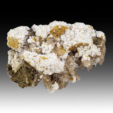 Bultfonteinite with Hydroxylapophyllite, Calcite