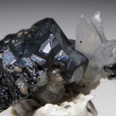 Acanthite with Calcite