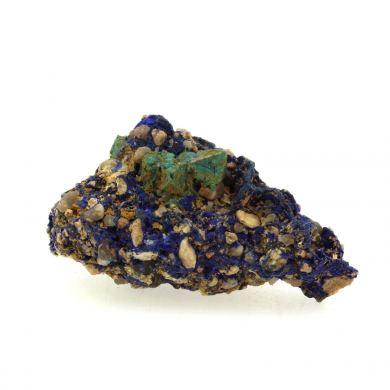 Chessylite ( Azurite ) + Cuprite.