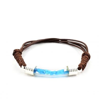 Raw neon blue Apatite bracelet.