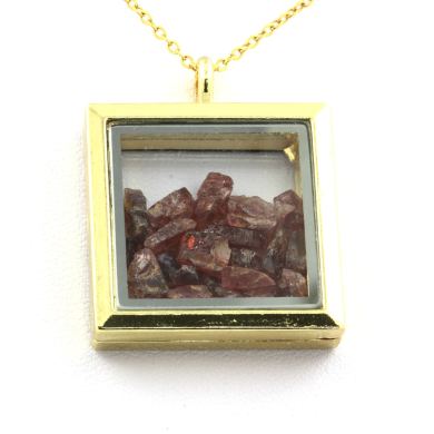 Raw Rhodolite Garnet necklace.