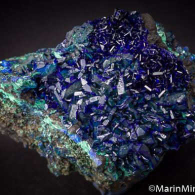 Azurite with Malachite