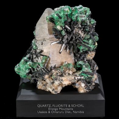 Quartz, Schorl & Fluorite from Namibia