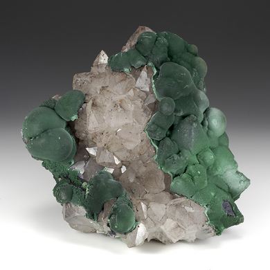 Malachite with Quartz