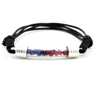 Raw Ruby + Sapphire bracelet.