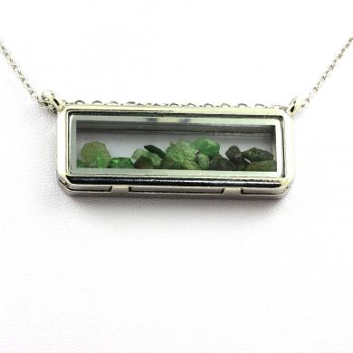 Raw Tsavorite Garnet Necklace.