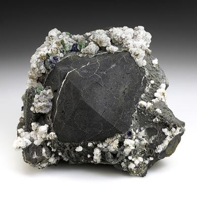 Magnetite with Calcite, Quartz, Fluorite