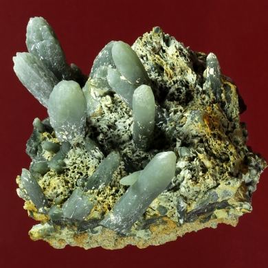 Quartz (var. Prase) with Hematite 