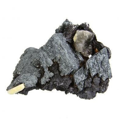 Hematite pseudomorphs after Siderite with Goethite and Quartz (var - “Smoky”)