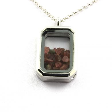 Raw multicolor Tourmaline necklace.