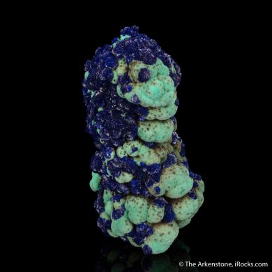 Azurite on Malachite hollow stalactite