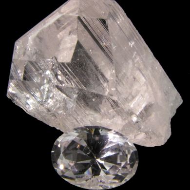 Danburite: Rough and Cut