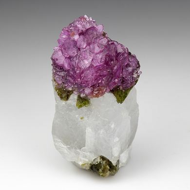 Corundum var. Ruby with Calcite, Pargasite