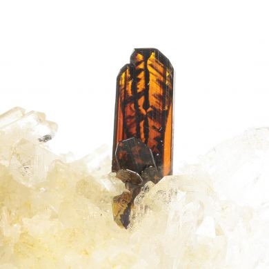 Brookite with Faden Quartz