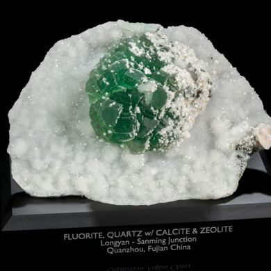 Fluorite on Quartz w/ Calcite & Zeolite from China