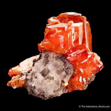 Wulfenite on Calcite