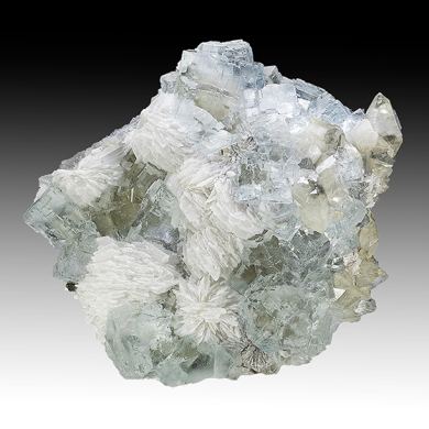 Fluorite with Barite, Calcite