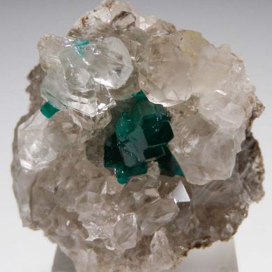 Dioptase with Quartz