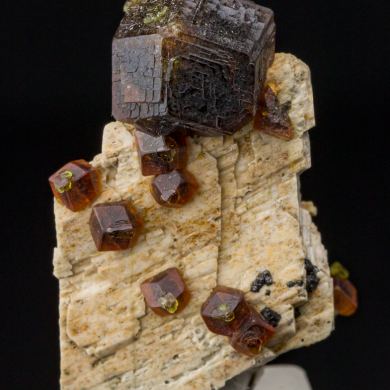 Andradite on Orthoclase