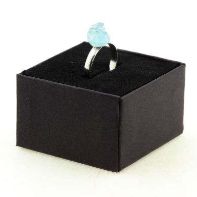 Silver Plated raw Aquamarine Ring. 9.71 ct.