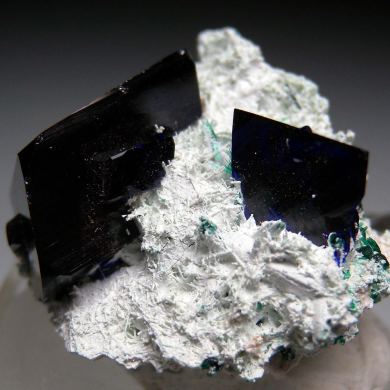 Azurite with Brochantite