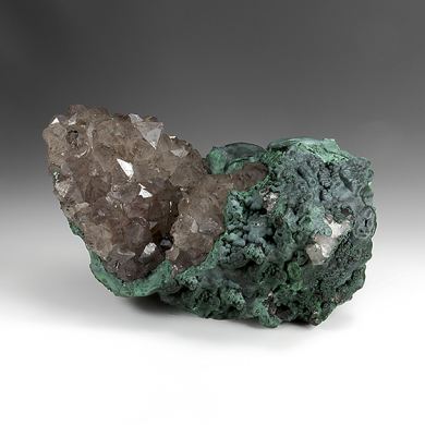 Malachite with Quartz