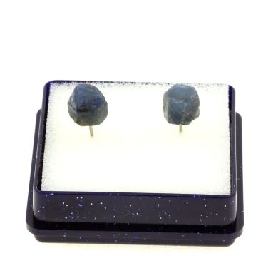 Raw Sapphire earrings. 11.21 ct.