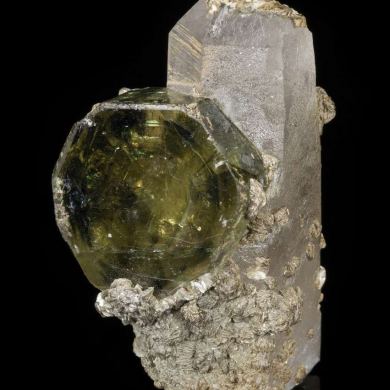 Apatite on Quartz