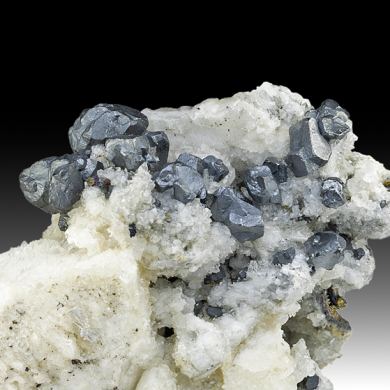 Acanthite with Calcite