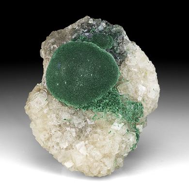 Malachite with Calcite