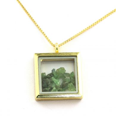 Raw Tsavorite Garnet necklace.