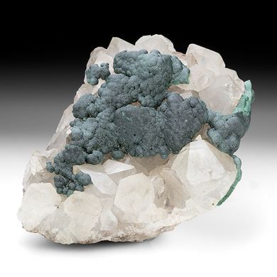 Malachite with Quartz